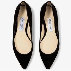 NEW Jimmy Choo Romy Flats Black Suede 37.5